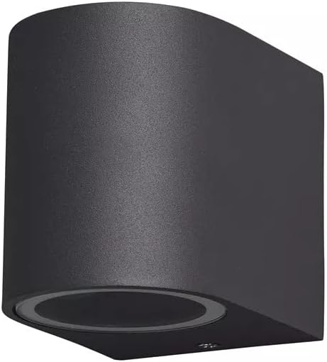 Applique da esterno a parete IP65 per giardino e balcone con attacco GU10 orientabile up/down in acciaio nero