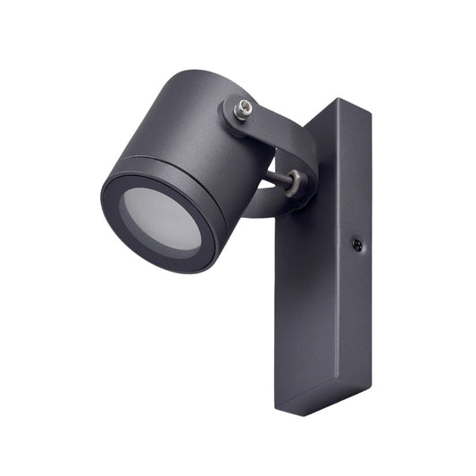 Applique da Esterno GU10 IP44, Lampada da Parete in Alluminio, Design Moderno, Orientabile, Ideale per Giardino, Terrazza e Ingressi Grigio
