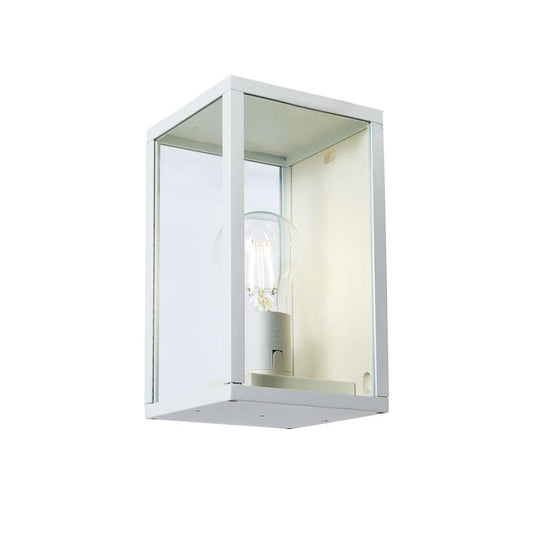 Applique lanterna Bianca da Parete IP44 E27, Lampada Esterna in Alluminio, Illuminazione per Ingresso, Vialetti, Patii
