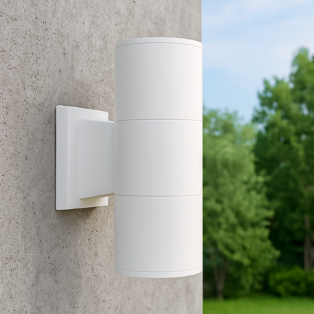 Applique da Esterno IP65 in Alluminio per Lampadina GU10 (non incluse) – Doppio Fascio di Luce Up & Down – Design Moderno da Parete per Giardino, Terrazzo, Balcone