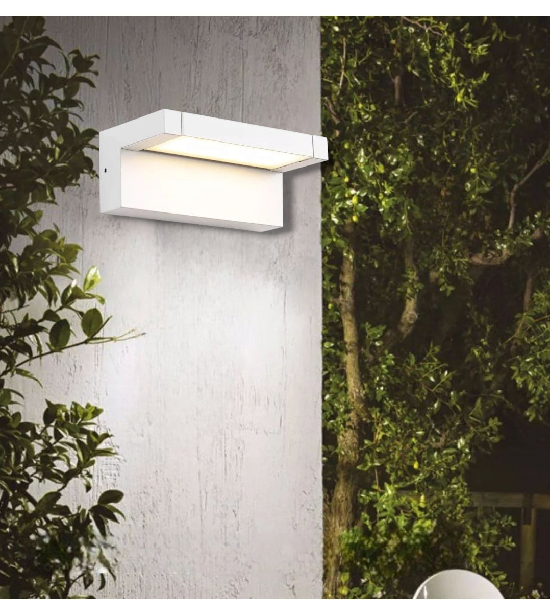 Applique Bianco a LED da Esterno 21W IP65, Lampada a Parete Orientabile, 1800 Lumen, Alluminio e Vetro, CCT switch Luce calda, fredda, naturale