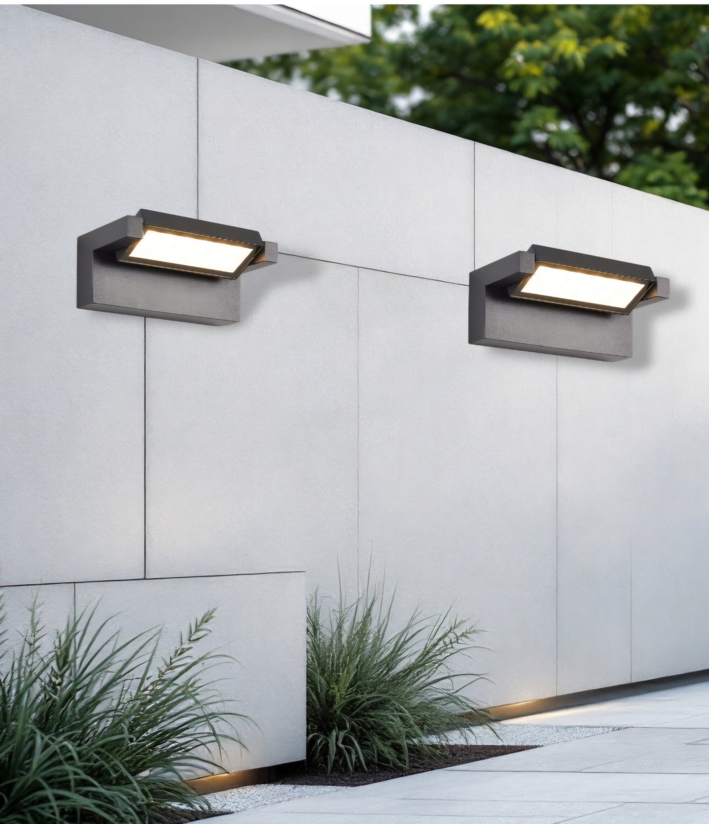 Applique Grigio antracite a LED da Esterno 21W IP65, Lampada a Parete Orientabile, 1800 Lumen, Alluminio e Vetro, CCT switch Luce calda, fredda, naturale