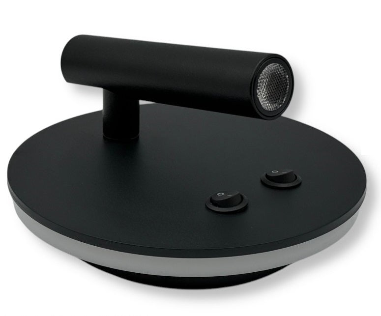 Applique LED da Parete con Doppia Illuminazione – Nero o Bianco, 8W, Faretto Orientabile + Luce Diffusa, Design Moderno