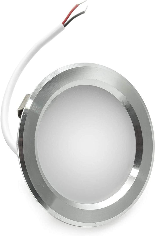 Kit 10 Faretti grigi LED Rotondo Ultra Slim 3W da Incasso 240lm Luce fredda 6500K Alluminio, Argento, Luce fredda-calda-naturale