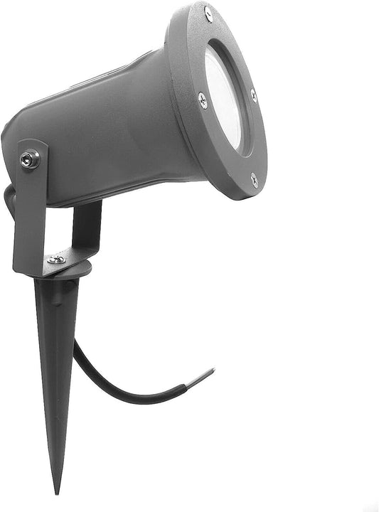 Faretto da Esterno con Picchetto Orientabile GU10 – Spot LED da Giardino IP65 in Alluminio – Proiettore per Piante, Alberi, Aiuole – 220V - Grigio, Nero, Bianco