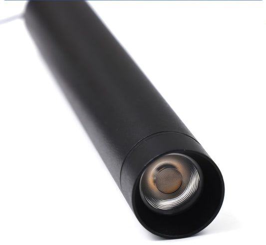 Lampada LED a Sospensione per Binario Magnetico 48V, 8W 680 Lumen, Luce Naturale 4000K o Luce Calda 3000K, Corpo Alluminio Nero, Fascio 24°, Design Moderno per Interni