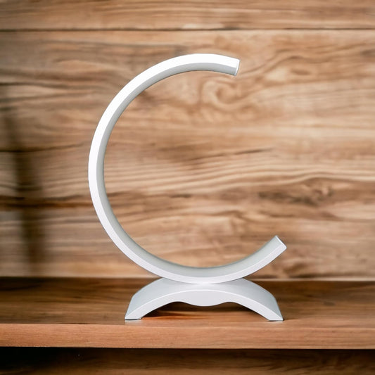 Lampada da tavolo moderna a led abat jour da comodino a forma di mezzaluna 9 watt Luce calda o naturale