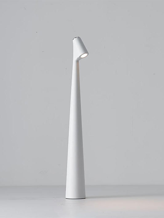 Lampada da Tavolo LED Touch Dimmerabile Ricaricabile 1W 100lm in Alluminio, Luce Calda 3000K, Design Moderno Bianco