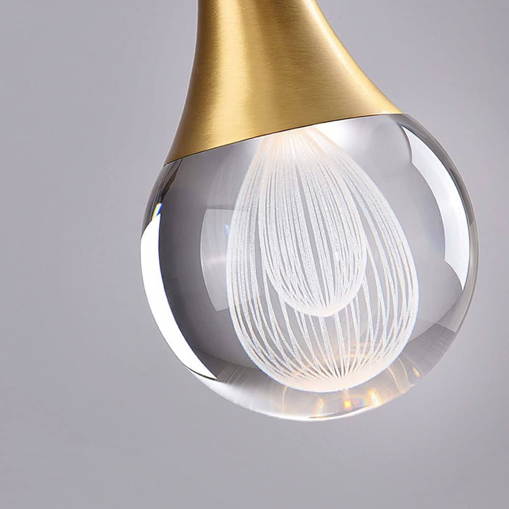 Lampada a Sospensione LED 5W Oro – Luce Calda 3000K o Fredda 6500K, Ø93mm, in Alluminio e Acrilico