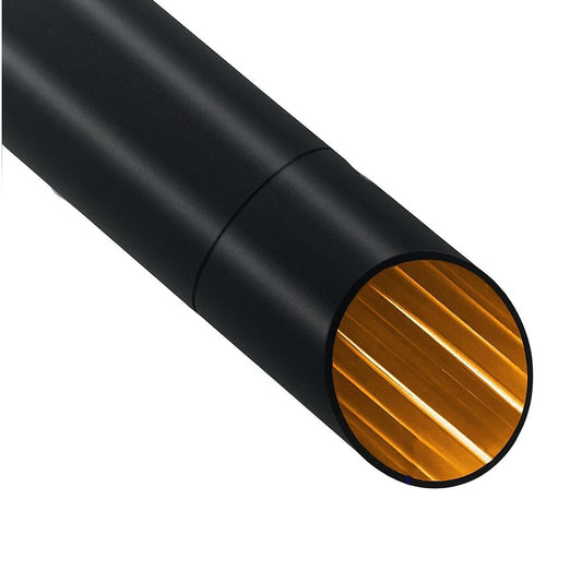 Lampadario a sospensione cilindrico in alluminio nero con interno oro, attacco GU10, cavo regolabile fino a 200 cm, Ø 5,5 cm, altezza corpo 30 cm – Design moderno minimalista