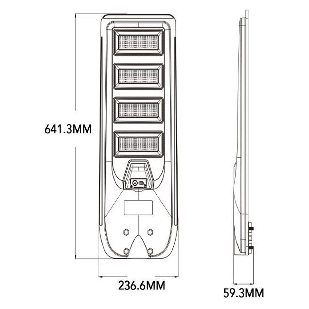 Lampione Solare da Esterno con Sensore di Movimento e Crepuscolare – 100W, 160W, 220W, 300W – IP65 con Telecomando
