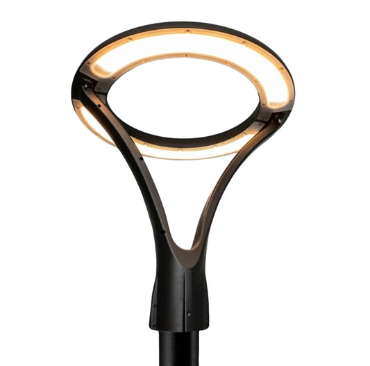 Lampione stradale a LED 100W IP65 per Esterno, 9300 Lumen, Design Circolare, cerchio Luminoso