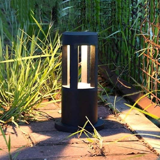 Lampione a led lampioncino lampada illuminazione da esterno palo da giardino nero moderno 12w ip65 30cm