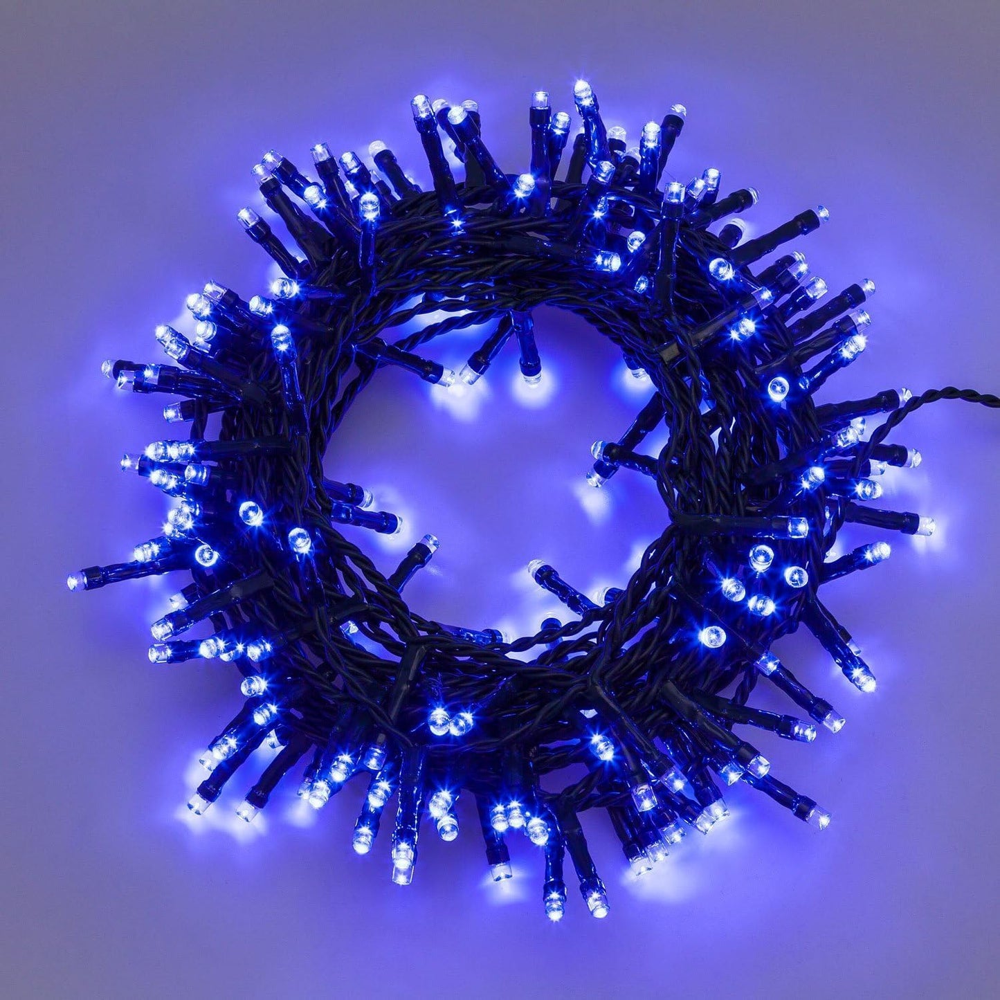 Catena Luminosa Luci per Albero di Natale da Interno ed Esterno, Ip44, 300 LED, Cavo verde, 15 metri, Luce Calda, Fredda, Multicolor, Rossa, Verde Blu