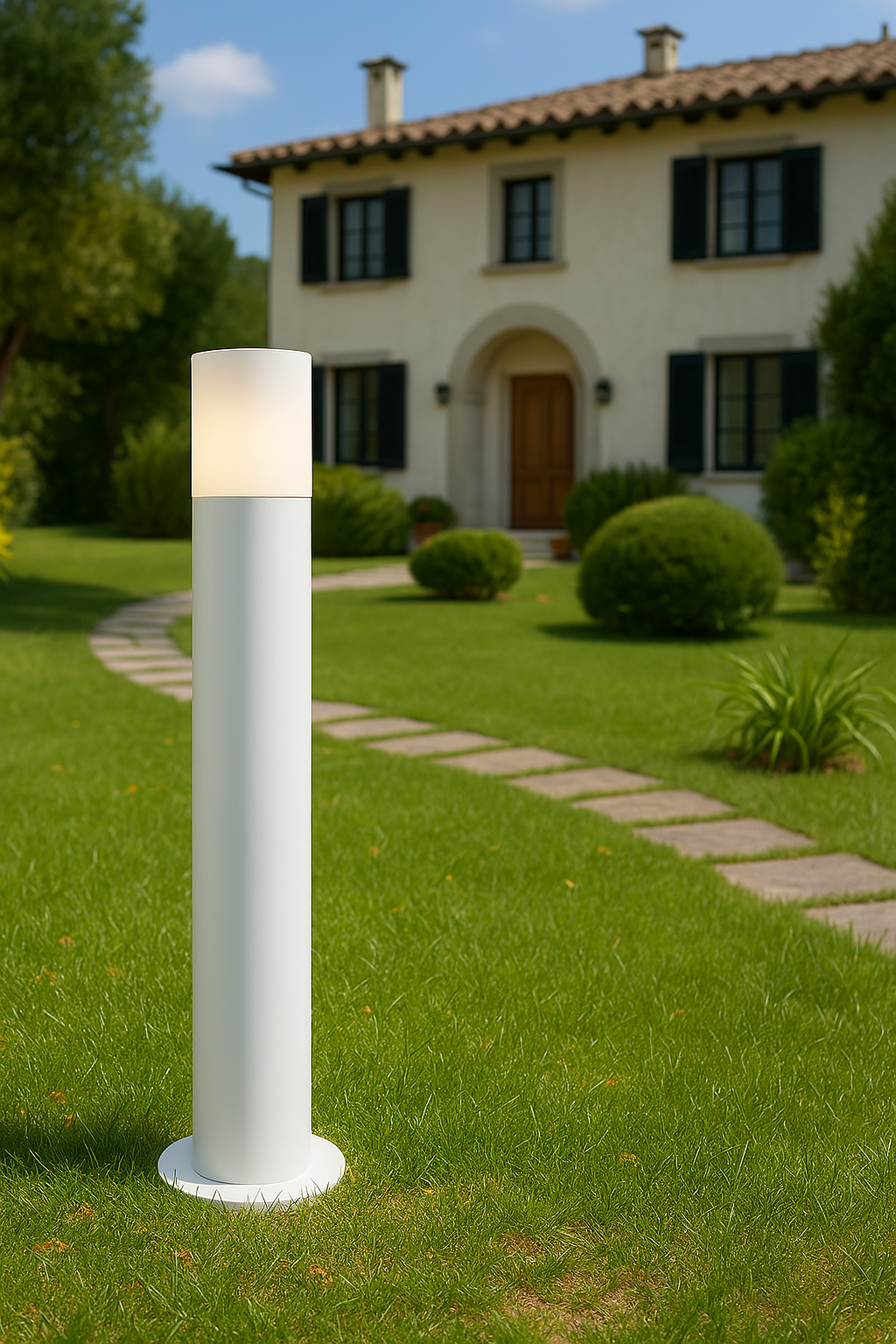 Lampione paletto da giardino esterno in alluminio con attacco E27 IP54 impermeabile moderno