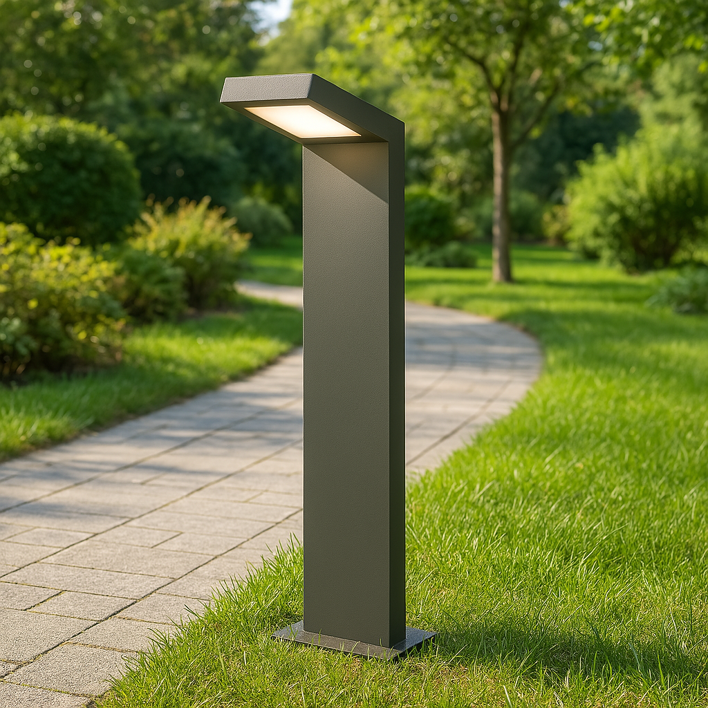 Lampione LED da Giardino 10W 720LM IP54 Paletto Esterno Moderno in Alluminio,Grigio Luce Naturale 4000K