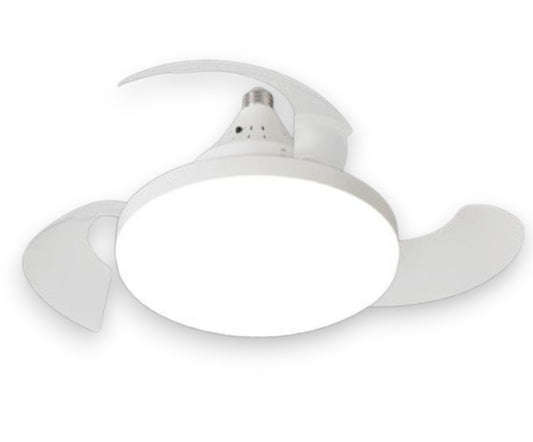 Plafoniera con Ventilatore da Soffitto LED 22W Dimmerabile con Telecomando, 3 Temperature Colore e Attacco E27 – Silenziosa, 3 Velocità, Timer, 1155 Lumen, Ø20cm – Uso Interno