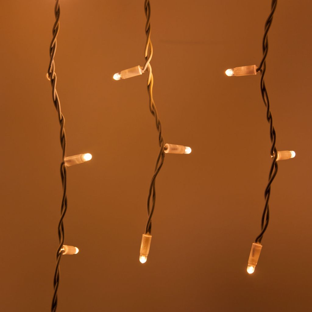 Tenda Luminosa Natalizia professionale 3 metri Stalattiti con 92 LED con Flash per Interno ed Esterno IP67 prolungabile Luce calda  - Luce fredda