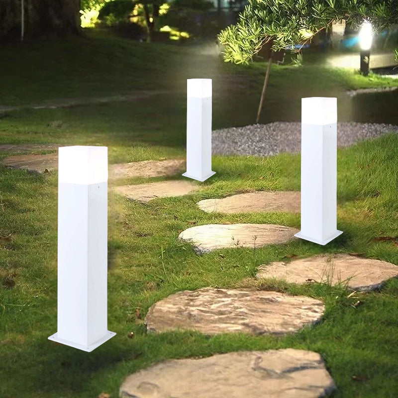 Luci da giardino a palo Design Moderno IP44 Lampione per lampadine a led max 12W non incluse Ideali per Illuminare Vialetti e Percorsi Pedonali Esterni