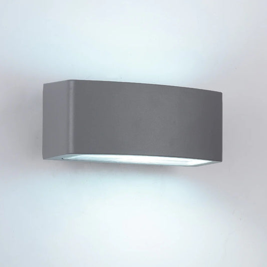 Applique da Esterno Biemissione IP65 E27 60W – Lampada da Parete Rettangolare in Alluminio Bianco, Nero o Grigio per Giardino, Terrazza, Facciate