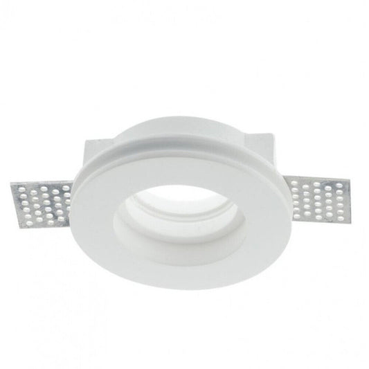 Portafaretto da Incasso in Gesso Rotondo a Scomparsa Compatibile con Faretti GU10 Foro Incasso Ø105mm Dimensioni Ø100 x 33 mm Design Elegante per Soffitti Moderni Installazione in cartogesso