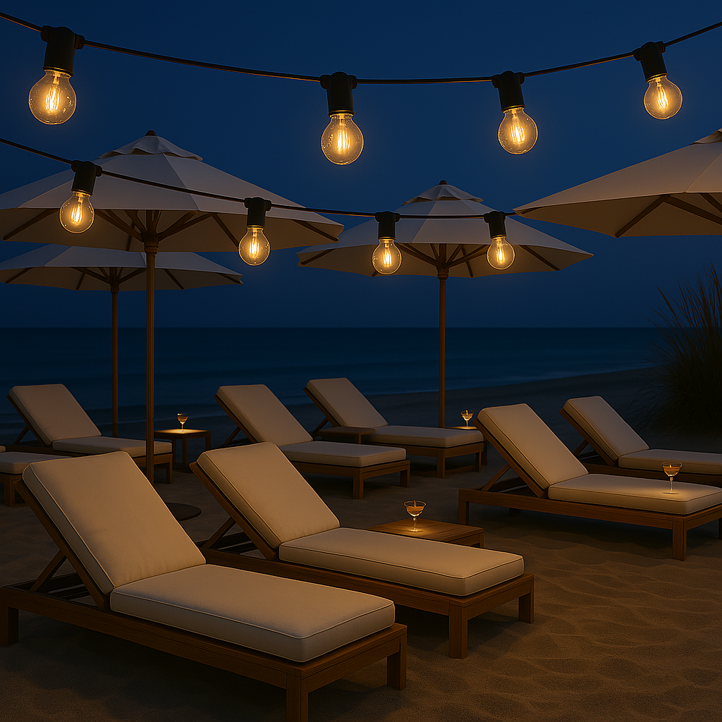 Catenaria di Luci da Esterno 10m, IP65, Luce calda, Attacco E12, 10 Portalampade con lampadine Prolungabile
