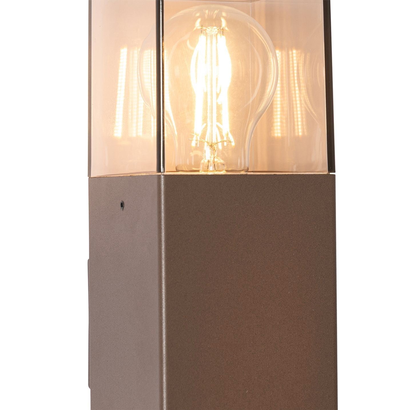 Applique da Esterno Up & Down IP44 – Lampada da Parete Biemissione Marrone con Attacco E27, Diffusore in Acrilico Trasparente, Lampadine non incluse