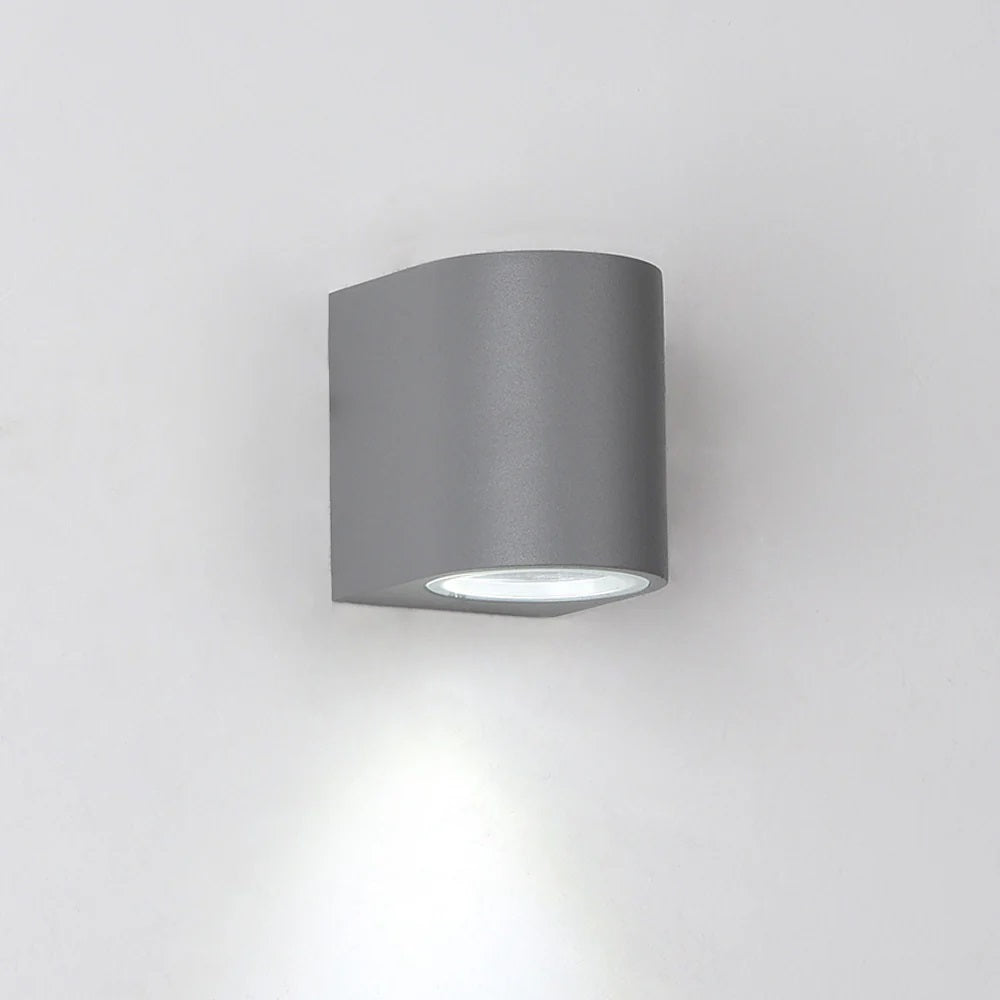 Applique da esterno a parete IP65 grigia per terrazzo e giardino con attacco GU10 luce up/down moderna