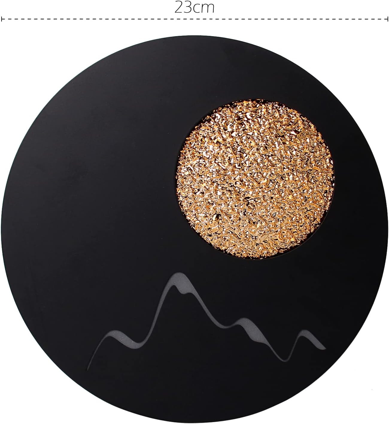 Applique LED Moderna Rotonda 16W CCT Regolabile 3000K-6000K, 800 Lumen, Design Decorativo Nero Oro, Fascio 180°, 220V