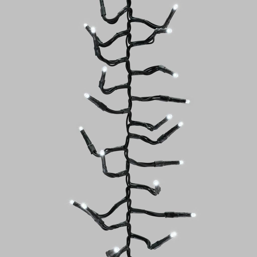 Catena Luminosa Natalizia Millepiedi Cluster Grappolo, Luci di Natale, 2000 LED, Luce Calda o Fredda , uso Interno ed Esterno, Timer, 8 Giochi di Luce, Cavo Verde, 40 metri