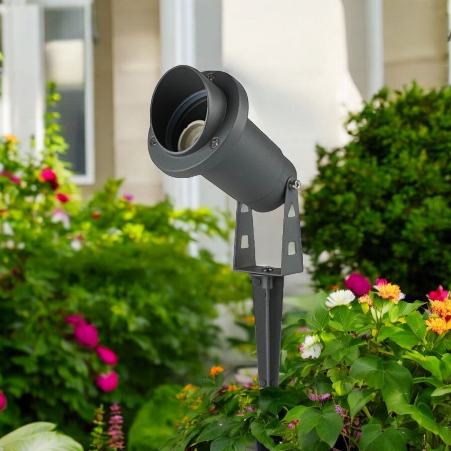Faretto da Giardino con Picchetto, IP65, Attacco GU10, Alluminio Resistente, Max 35W, Installazione Esterna, Impermeabile Senza Lampadina
