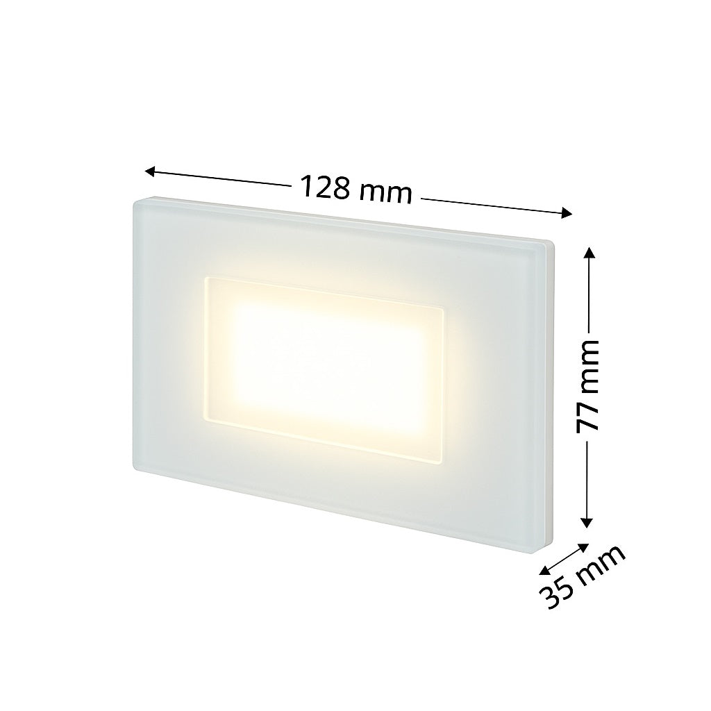 Segnapasso Faretto LED da incasso per scatola 503 IP65 4W 3 tonalità CCT Luce calda, naturale, fredda - vetro bianco per esterni e interni 220V