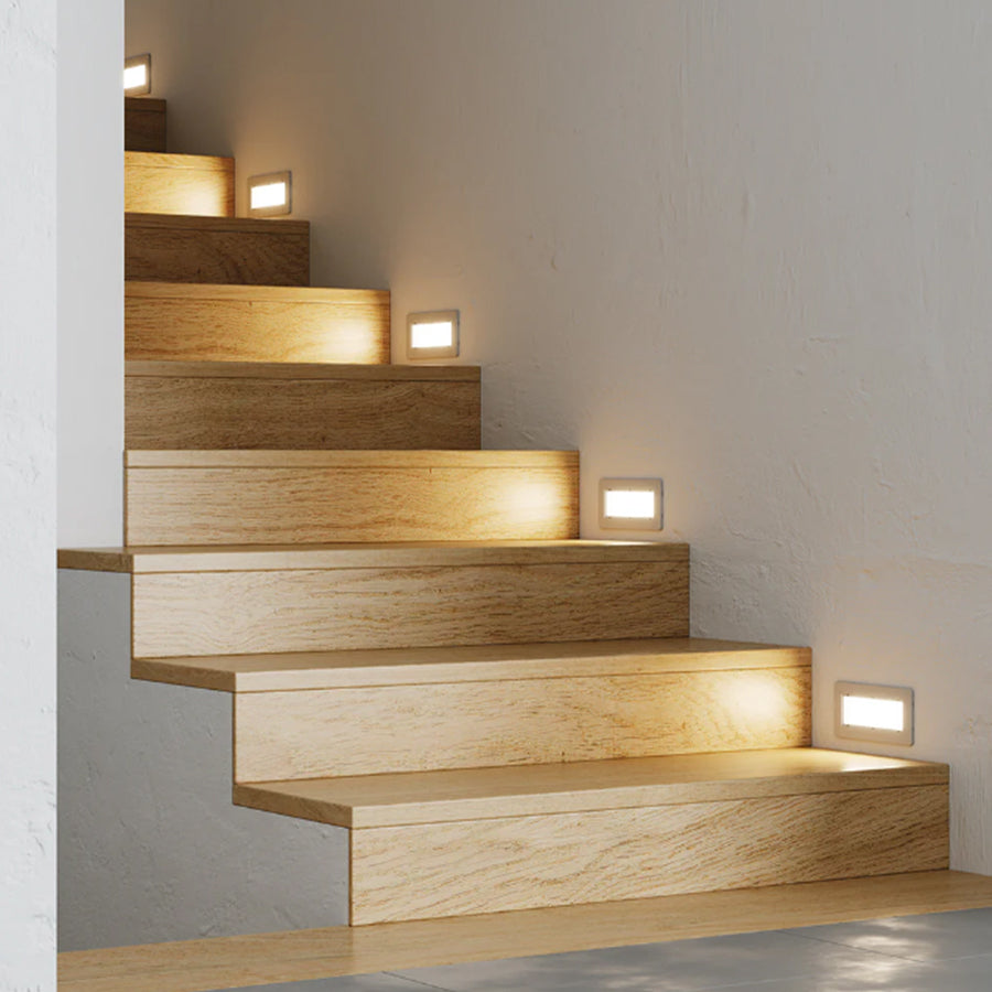 Faretto segnapassi da esterno Con Placchette intercambiabili lampada da muro IP65 LED 5W ad incasso per scatola 506, CCT 3 Tonalità selezionabile luce fredda Luce calda Luce Naturale