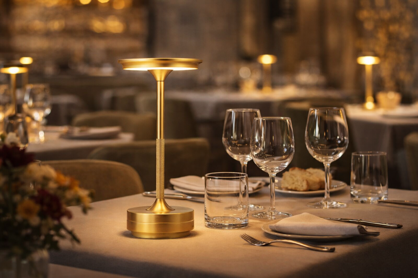 Lampada da Tavolo LED Ricaricabile Touch Dimmerabile – Nero o Dorato