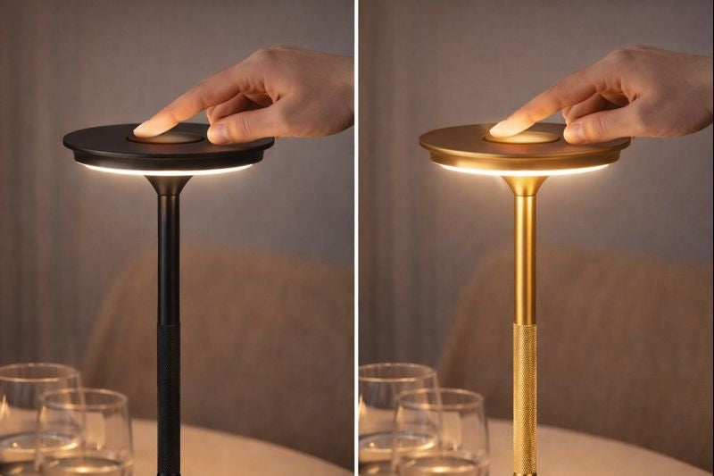 Lampada da Tavolo LED Ricaricabile Touch Dimmerabile – Nero o Dorato