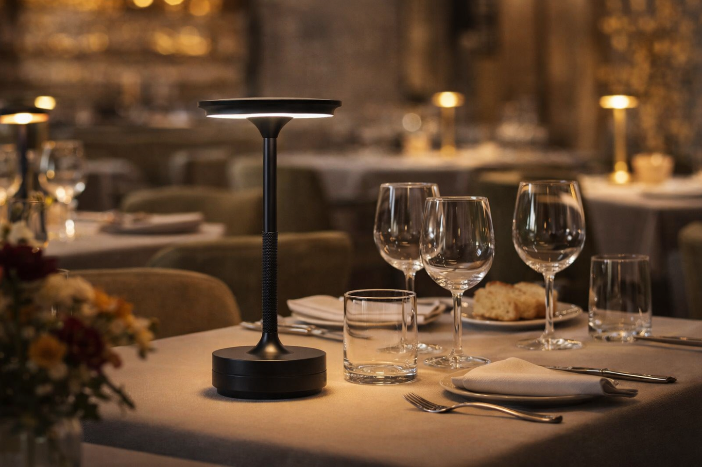 Lampada da Tavolo LED Ricaricabile Touch Dimmerabile – Nero o Dorato