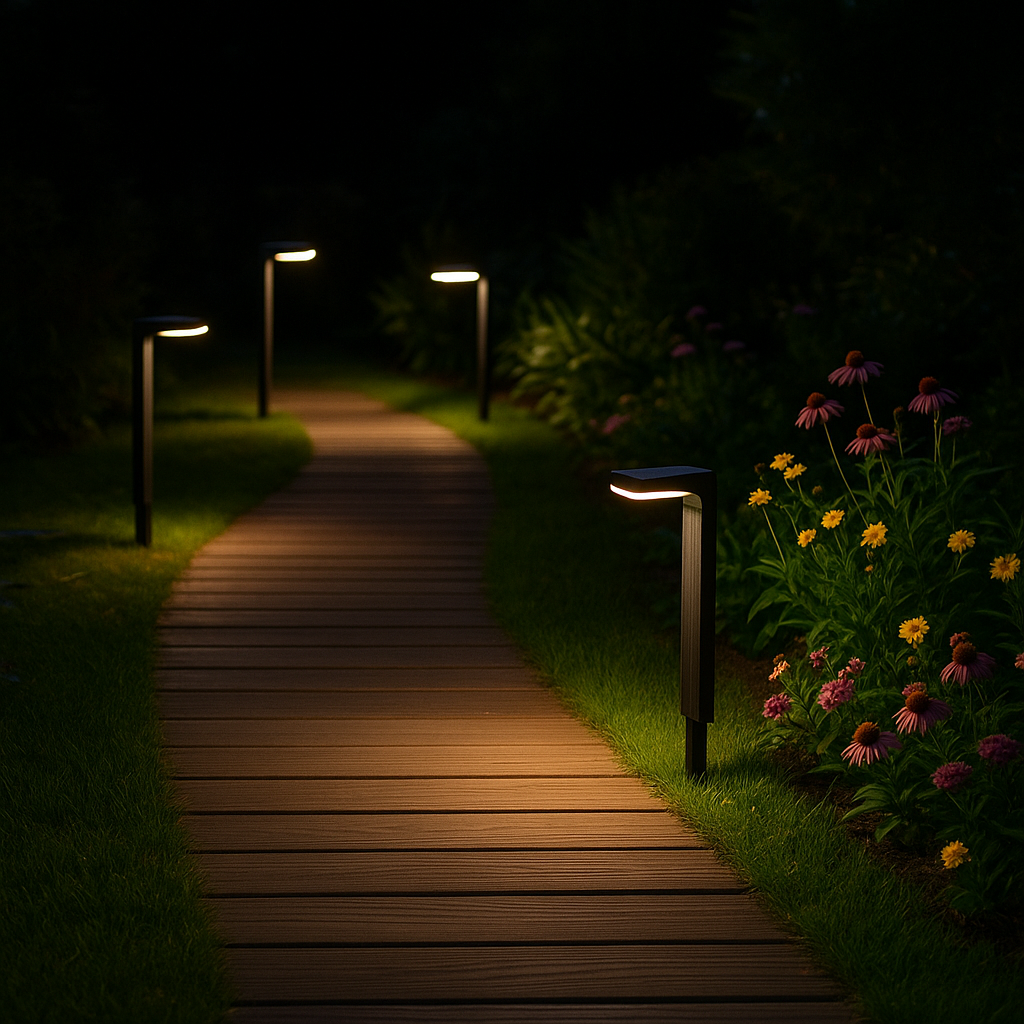 Lampioncino Lampione Paletto LED con Pannello Solare e picchetto da Giardino 6W CCT Luce calda, Luce fredda, Luce Naturale, IP65, 200 lumen