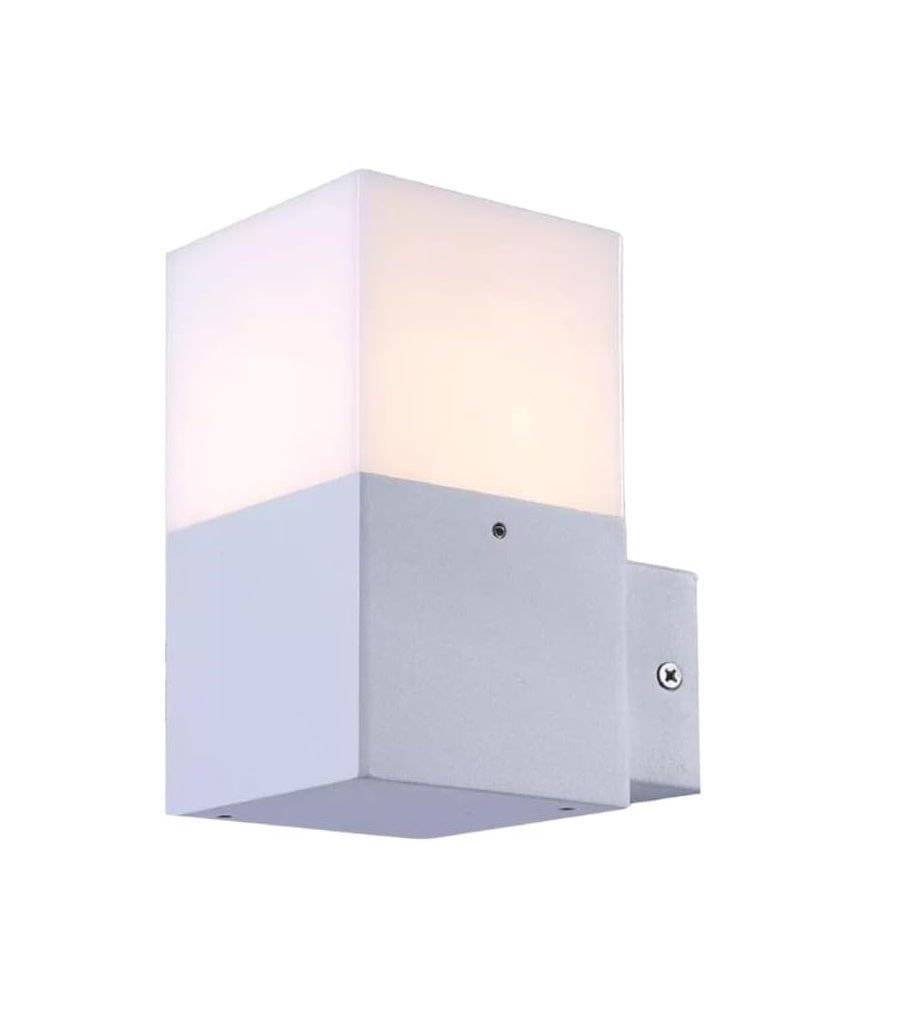 Applique da Esterno Nera E27 IP44 – Lampada da Parete Cubica in Alluminio per Giardino, Ingresso, Balcone – Bianco o Nero – Max 12W
