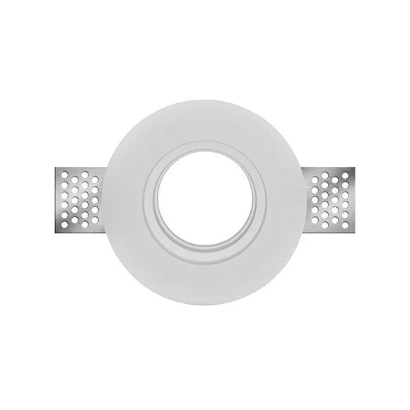 Portafaretto da Incasso in Gesso Rotondo a Scomparsa Compatibile con Faretti GU10 Foro Incasso Ø105mm Dimensioni Ø100 x 33 mm Design Elegante per Soffitti Moderni Installazione in cartogesso