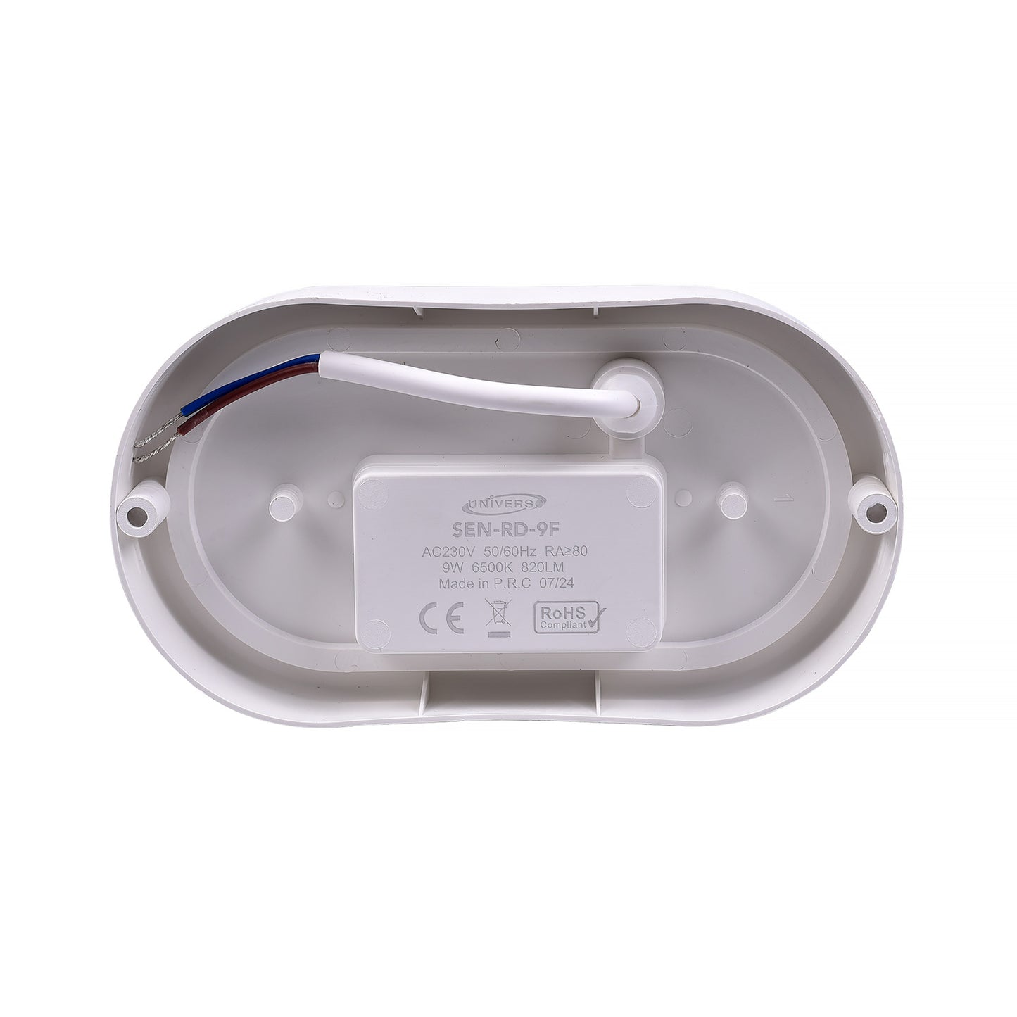 Lampada Plafoniera Rettangolare a  LED con Sensore di Movimento 9W, Luce Fredda 6500K, 820 Lumen, IP56