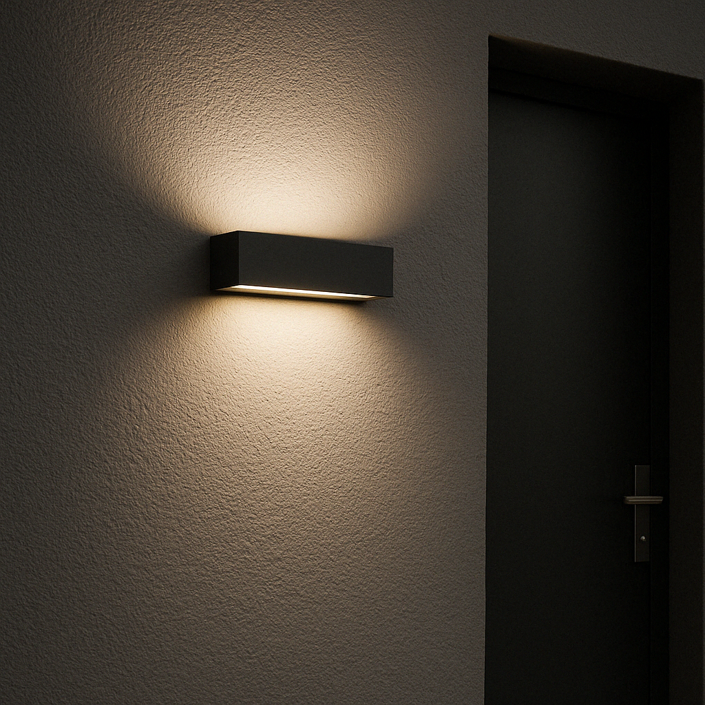 Applique grigio antracite a LED da Esterno IP65 Biemissione 14W con Selettore Colore, 1100 Lumen, Luce Calda Naturale Fredda, Alluminio, per Facciata