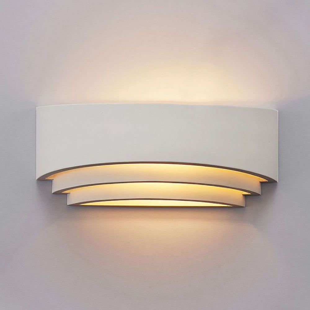 Applique da parete in gesso verniciabile moderna 32 cm attacco R7s luce up&down bianca per interni
