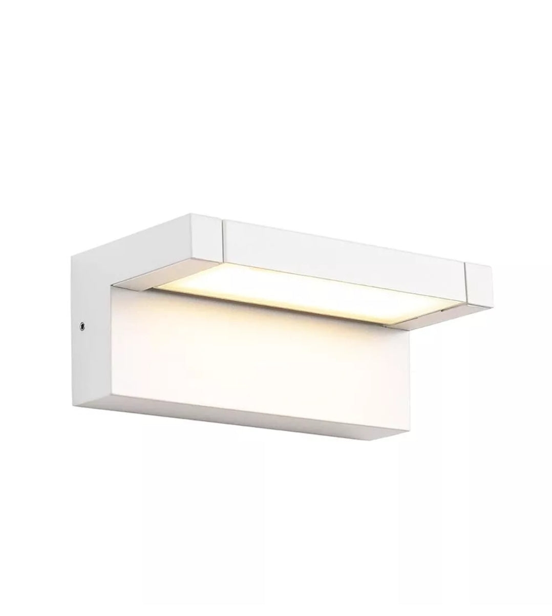 Applique Bianco a LED da Esterno 21W IP65, Lampada a Parete Orientabile, 1800 Lumen, Alluminio e Vetro, CCT switch Luce calda, fredda, naturale