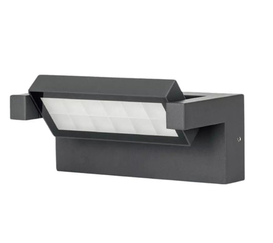 Applique Grigio antracite a LED da Esterno 21W IP65, Lampada a Parete Orientabile, 1800 Lumen, Alluminio e Vetro, CCT switch Luce calda, fredda, naturale