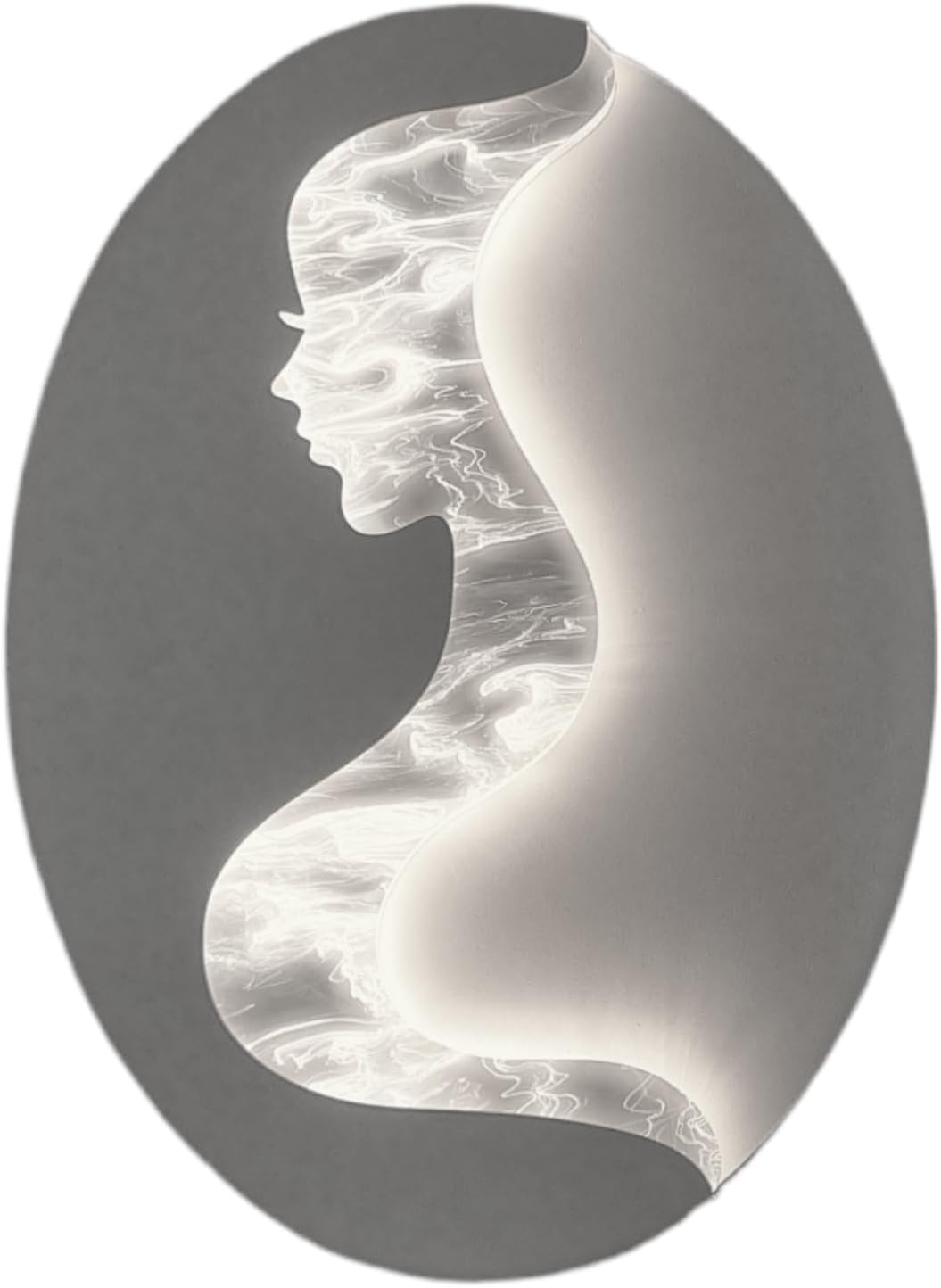 Applique LED Moderna da Parete 7W 560 Lumen con Silhouette Donna – Luce Calda/Naturale/Fredda – Bianco, IP20 – Design Artistico Interno 300x220 mm