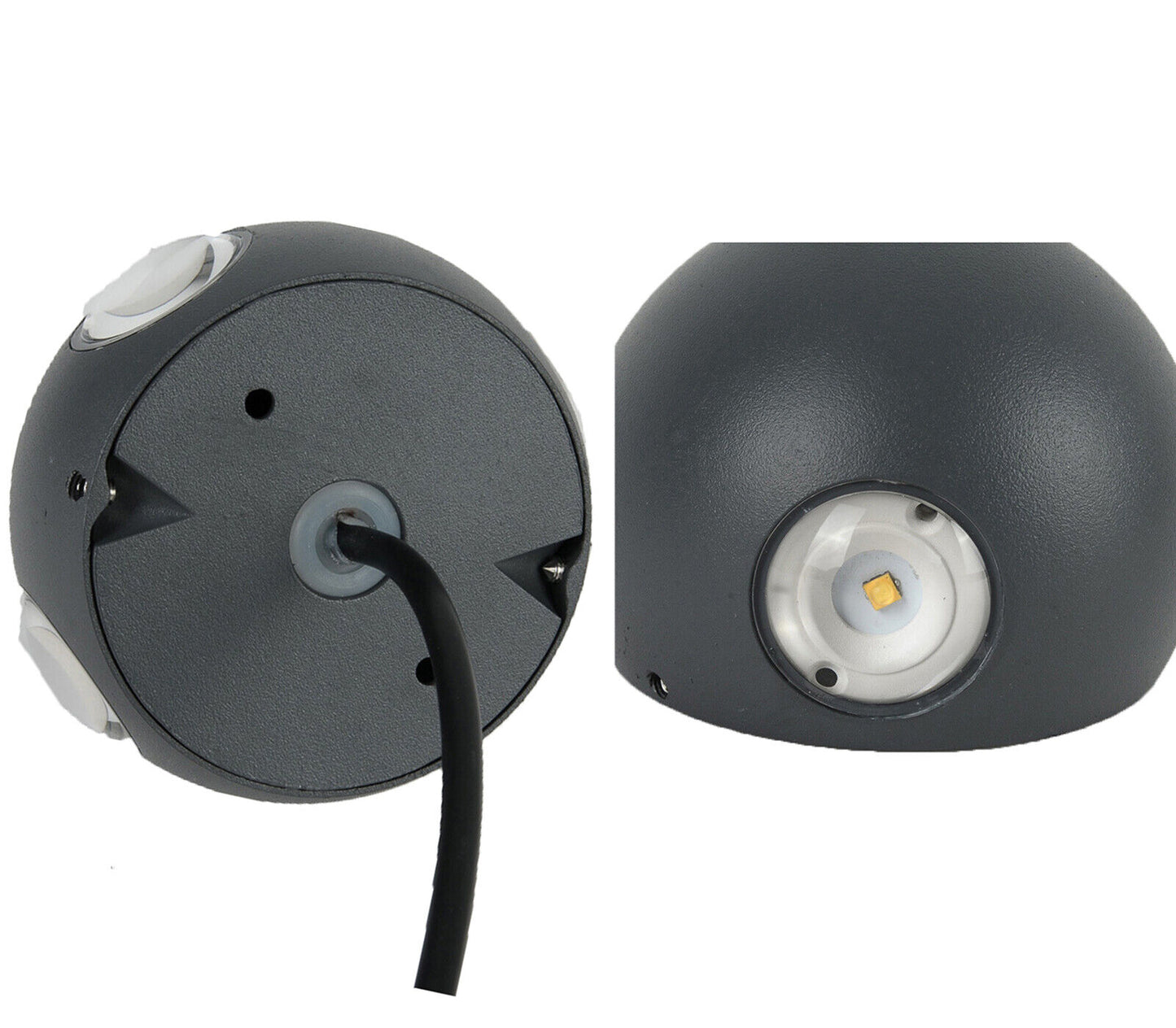 Applique LED da Parete 12W IP54, Design Moderno Rotondo, 4 Emissioni di Luce, 1200 lm, Nero, Effetto Croce, Interni ed Esterni