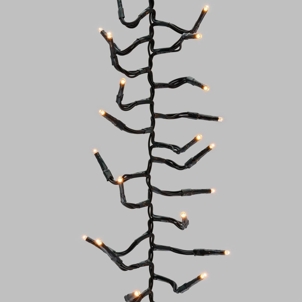 Catena Luminosa Natalizia Millepiedi Cluster Grappolo, Luci di Natale, 2000 LED, Luce Calda o Fredda , uso Interno ed Esterno, Timer, 8 Giochi di Luce, Cavo Verde, 40 metri