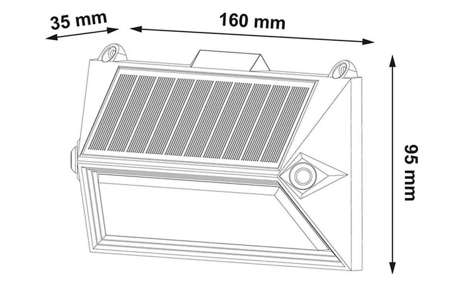 Applique Solare LED da Esterno 3.6W con Sensore di Movimento – Luce Calda o Fredda, IP65, 18 LED, Faretto da Muro