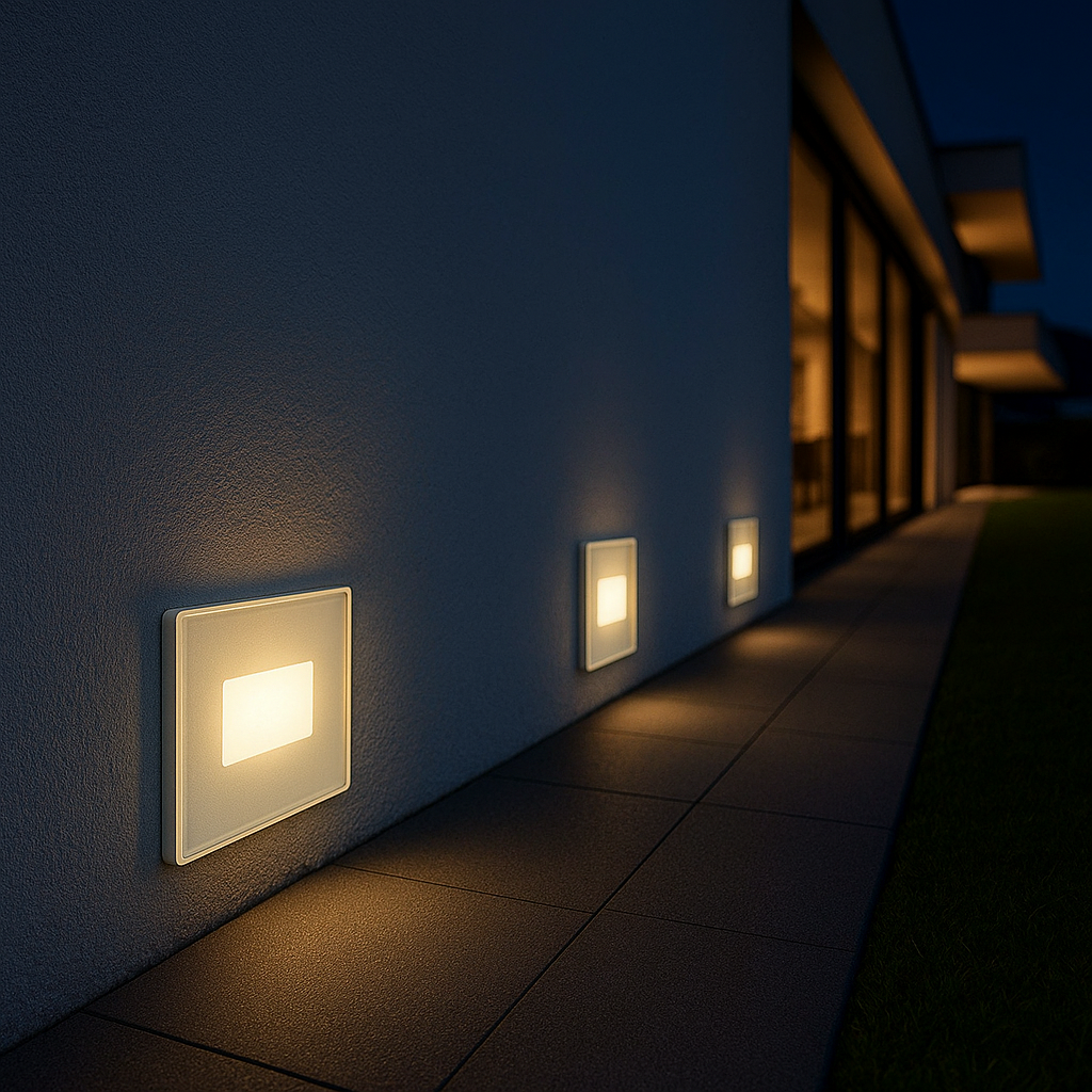 Segnapasso Faretto LED da incasso per scatola 503 IP65 4W 3 tonalità CCT Luce calda, naturale, fredda - vetro bianco per esterni e interni 220V