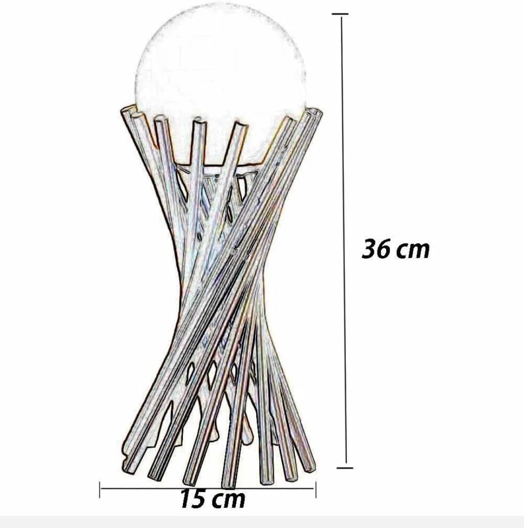 Lampada da Tavolo Minimalista dorata con Sfera in Vetro Bianco Design Elegante per Illuminare e Decorare Spazi Interni Adatta a Comodini Scrivanie e Tavolini Altezza 36 cm